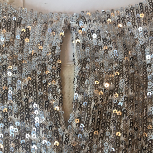 NWT Silver Sequin Dress by gb Girls size 6 Fully lined Keyhole Back New with Tag - Picture 9 of 11